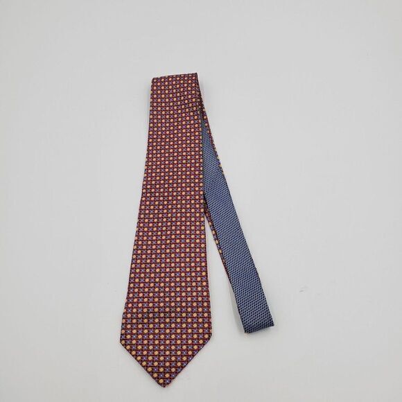 Tommy Hilfiger Other - Tommy Hilfiger Tie 100% Silk Men's Red Yellow Geometric 58"